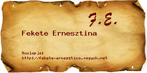 Fekete Ernesztina névjegykártya